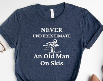 Old Man Skiing - Etsy