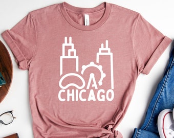 T-shirt de Chicago, chemise de la ville de Chicago, tenue pour l'État d'origine, T-shirt de vacances, chemise cadeau pour amoureux de Chicago, chemises Chicago à offrir, cadeaux Chicago