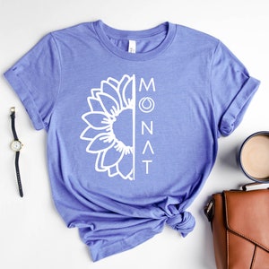 Monat Sonnenblumen Shirt, Monat T-Shirt, Wellness Shirt, Monat Global T-Shirt, individuelles T-Shirt für Monat, Monat Top T-Shirt, Monat Kleidung, Beauty Shirt Bild 2