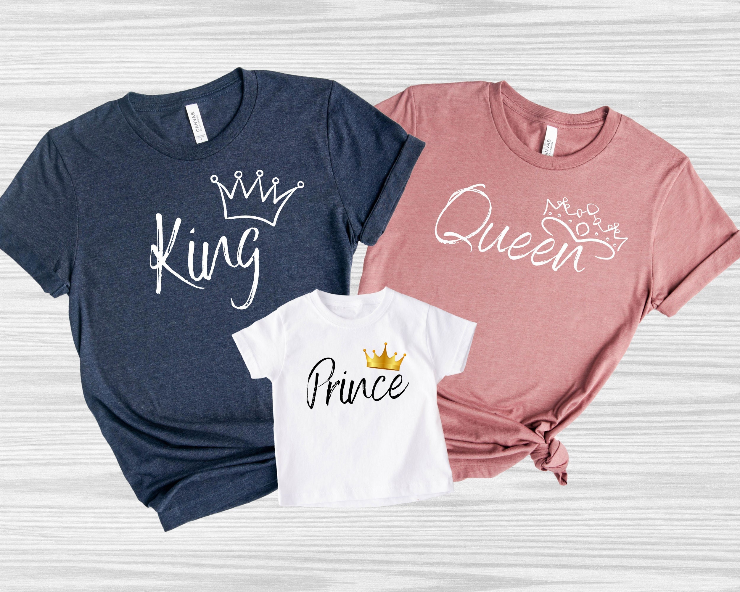 T-shirt King Queen Prince Princess Conjunto Família - Personalizei