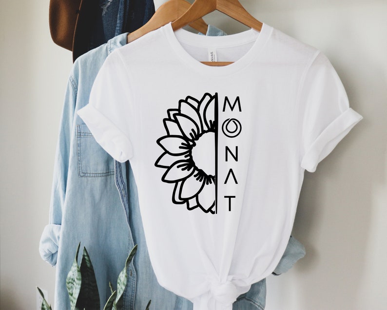 Monat Sonnenblumen Shirt, Monat T-Shirt, Wellness Shirt, Monat Global T-Shirt, individuelles T-Shirt für Monat, Monat Top T-Shirt, Monat Kleidung, Beauty Shirt Bild 3