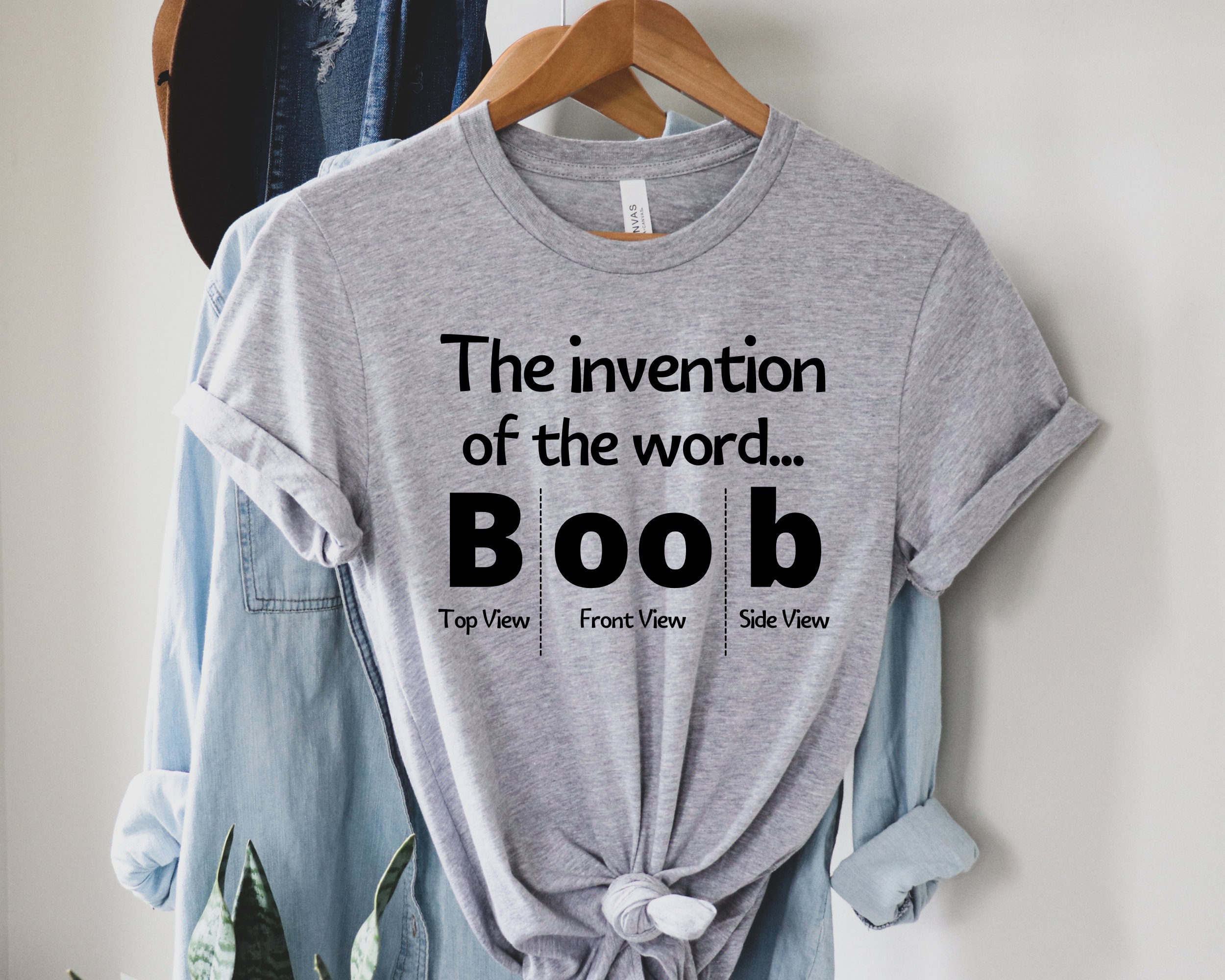 Invention of the Word Shirt, Boob T-shirt, Funny Sarcastic Word Tee, Shirt  for Women, Funny Boob T-shirt, Sarcastic Saying Shirts, Funny Tee -   Canada