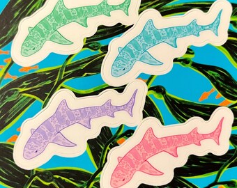 Leopard Shark Mini Sticker Sheet | Matte Vinyl Stickers