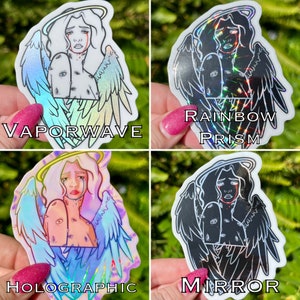 Etiquetas holográficas do anjo | Pacote de adesivos com desconto