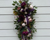 English Garden Floral Wreath, Cottage Floral Front Door Swag, Indoor Outdoor Design, Romantic Wedding Decorations, Mothers Day Gift