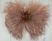 Christmas Angel Wing Wreath, Deco Mesh Design, Grave Memorial, Door, Porch, RV Decor, Shelly's Wreaths and More, Seasonal, Holiday Creations