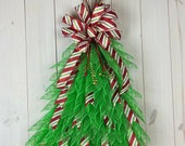 Whimsical Christmas Tree, Red and Green Holiday Decorations, Christmas Gift idea, Christmas Decoration, ShellysWreathsNMore