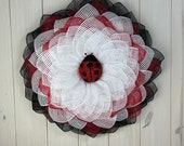 Ladybug Sunflower Shaped Wreath, Flower Shaped Wreath, University of Georgia Wreath, Shelly's Wreaths and More, Outdoor Wreath