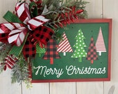 Lighted Christmas Tree Sign, Holiday Decorations, Christmas Wall Hanger, Country Decor, Shelf Sitting Design, ShellysWreathsNMore