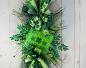 Get Your Green On St. Patrick’s Day Swag, Irish Pride Decor, Emerald Green St. Patty’s Day Decor, Front Porch Decor, ShellysWreathsNMore