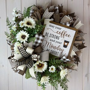 Coffee Lover’s Wreath, Java Lover’s Door Decor, Coffee Wall Decorations,  Indoor/Outdoor Design, ShellysWreathsNMore