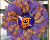 Halloween Flower Wreath, Pumpkin Metal Sign, Fall, Autumn, Door Decor, Porch Design, Shelly's Wreaths and More, Seasonal, Holiday Creations