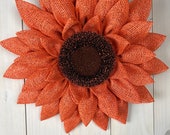 Fall Sunflower Shaped Wreath, Fall Wreath, Door and Porch Decor, Shelly's Wreaths and More, All Season Floral Design, Garden Flower Design