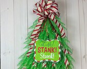 Stink, Stank, Stunk, The Lime Green Christmas Tree, Red and Green Holiday Decorations, Christmas Decoration, ShellysWreathsNMore