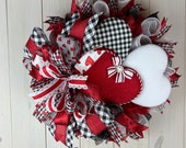 Three Hearts Valentine’s Day Wreath, Valentine’s Door Decor, Farmhouse Valentine Wreath, Valentine Decorations, ShellysWreathsNMore