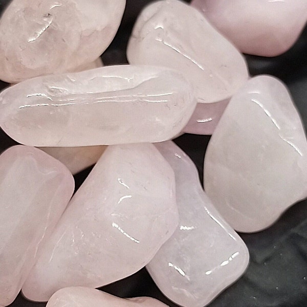 THREE (3) PINK CRYSTALS Quartz Tumbled Crystals, Pink Quartz Tumbled Gemstones, Polished Pink Quartz, Healing Crystals