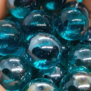 15mm - 5 pcs Turquoise Marbles Glass - Blue Glass Gems - Craft Supplies