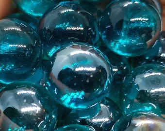 15mm - 5 pcs Turquoise Marbles Glass - Blue Glass Gems - Craft Supplies