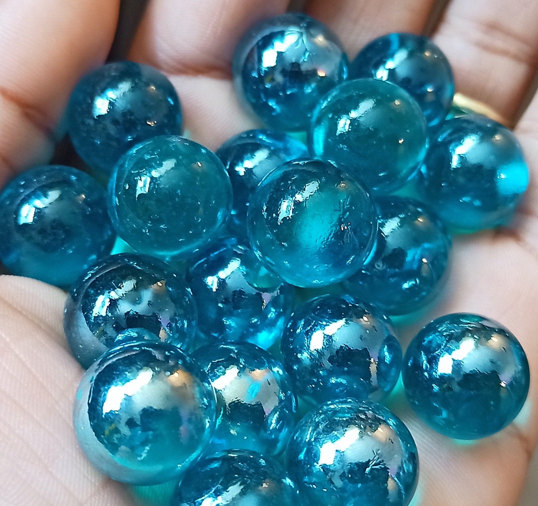 MARBLES 17mm Vibrant Turquoise Ocean Blue Glass Marbles glass Etsy Canada