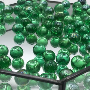 Billes de verre VERTES - Sphère vintage de 15 mm - Fournitures créatives