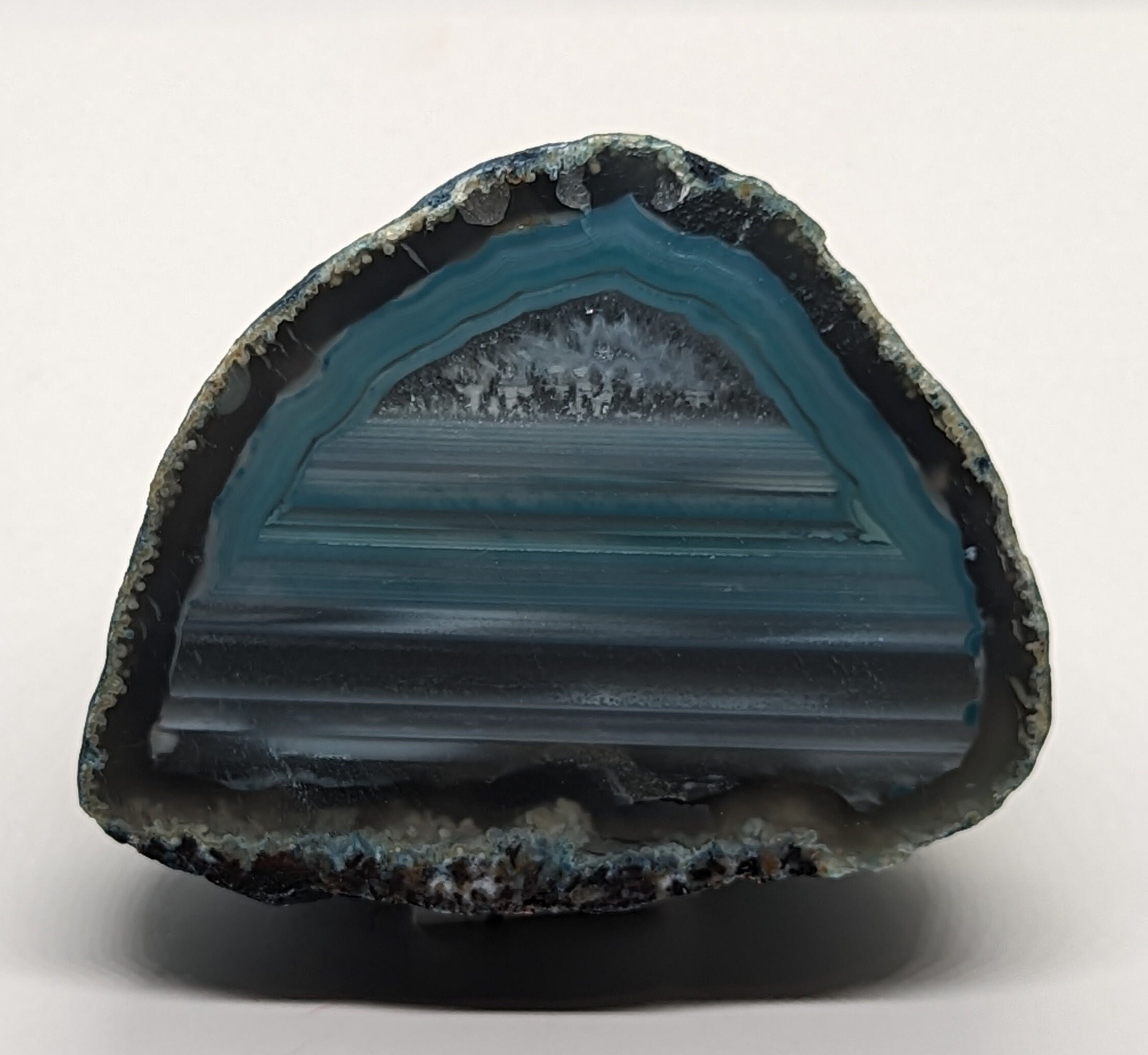 ブルーアゲートクォーツ、アゲートジオードスライス、天然水晶（268g