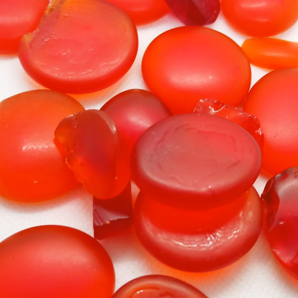 Red Glass Stone Etsy