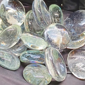 10 cabochons/galets transparents unis en verre GEMS - Fournitures créatives