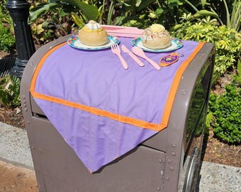 Tablecloth for Disney Trash Cans "One Little Spark" Fabric, Imagination Keychain With Candlestick & Flatware Set, BEST Disney Vacation Gift