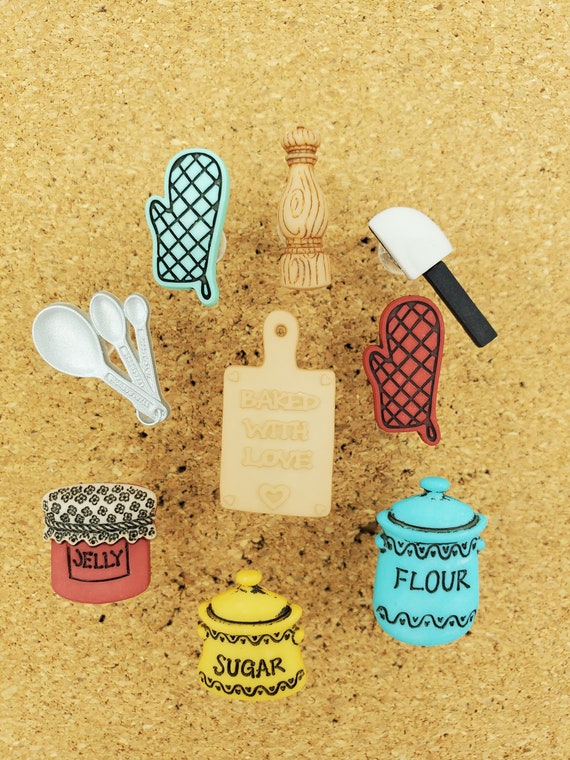 Baking Push Pins, Cooking Push Pins, Kitchen Wall Pins, Cork Board Pins 