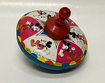 Vintage Chein 1975 Walt Disney Productions Mickey Mouse Spinning Top