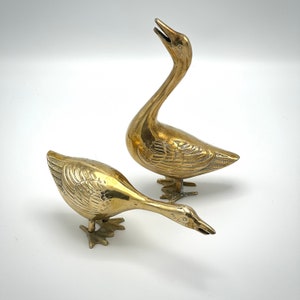 Vintage Brass Geese Figures