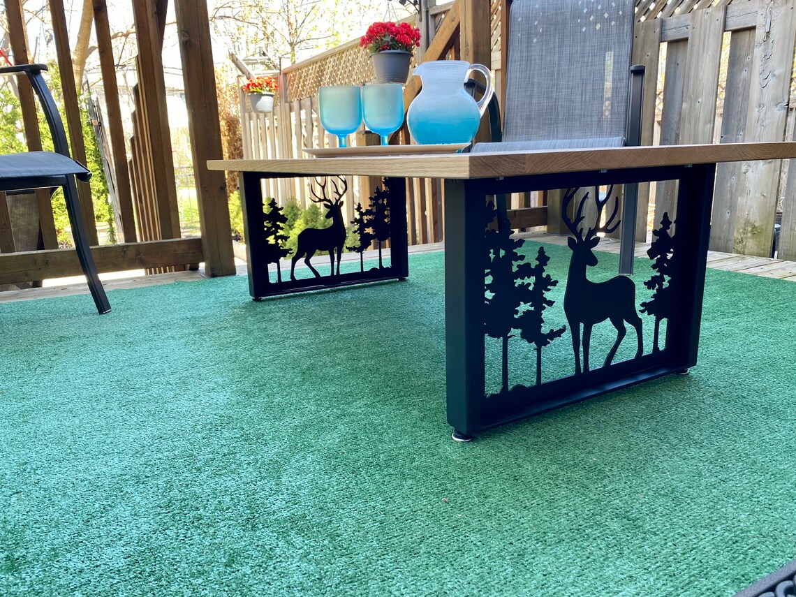 Forest Landscape Metal Coffee Table Legs LEGS ONLY / Metal Legs / Metal