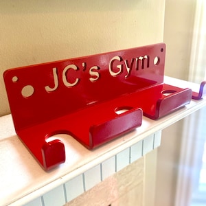 Triple Barbell Hook ( multiple colours & personalized )/ custom barbell hook / fitness gift / gift for him / home gym / barbell storage/ gym