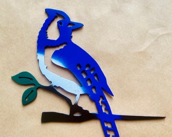 Blue Jay Metal Bird/ Metal blue Jay Bird/ Cardinal Metal Bird/ Cottage Decor /Home Decor /Valentine’s Gift / Canadian Gift/ Gift for her