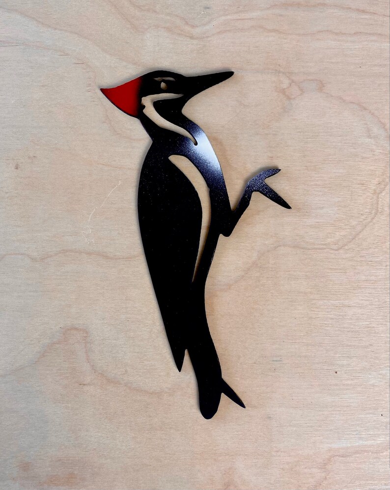 Metal Wood Pecker / wood pecker Bird / Coloured Bird / Tree Bird / Bird Decor / Metal Yard Art/ Home Decor /Cottage Decor /Canadian Gift image 3