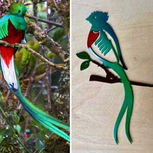 Quetzal Metal Bird/ Metal quetzal Bird/ quetzal   Bird/ Guatemalan Decor /Guatemala  /Guatemalan Souvenir / pájaro Quetzal / Gift for her