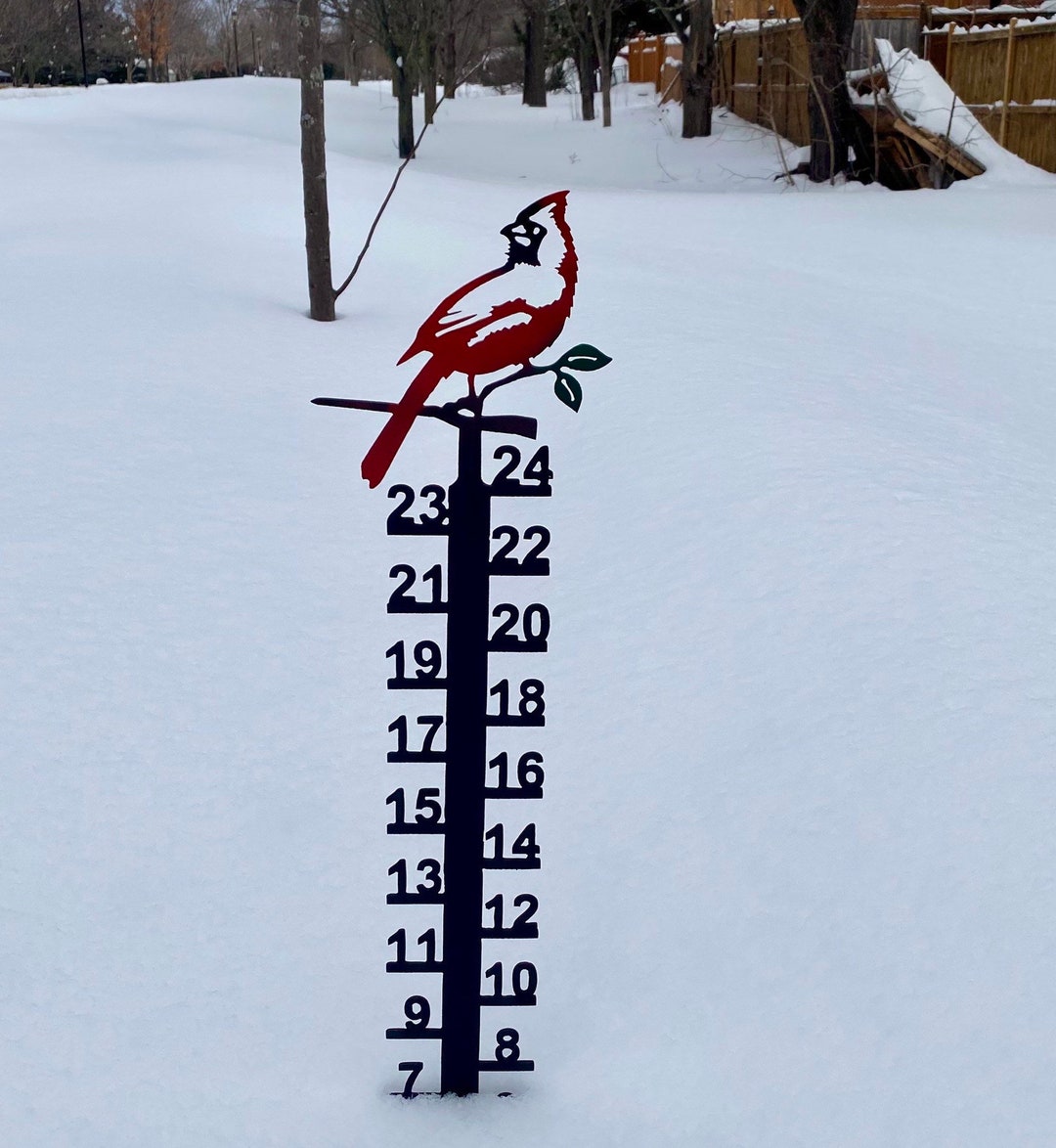 Cardinal Snow Gauge / Cardinal Metal Snow Ruler / Snow Ruler / Metal ...