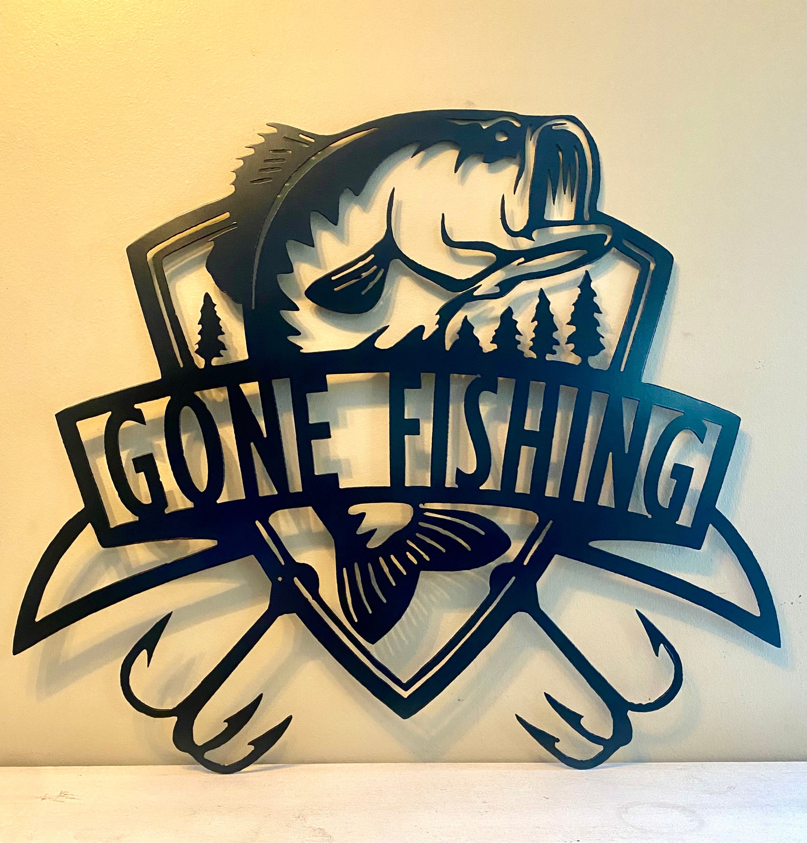 Metal Fly Fishing Sign Custom Name 