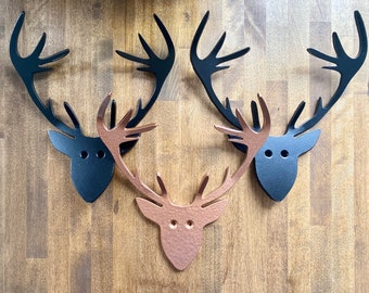 Metalen haak / hertenhaak / sleutelhaak / cadeau voor hem / cadeau voor haar / rustiek cadeau / stalen herten / huisje decor