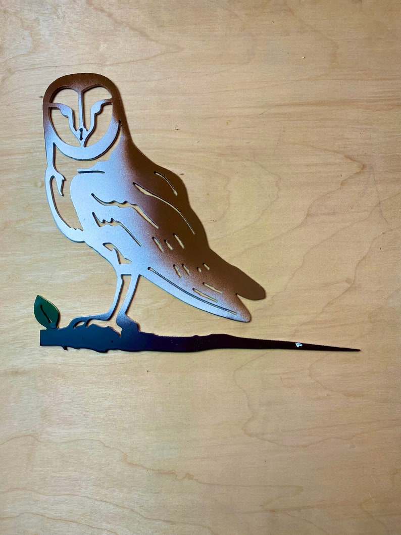 Barn owl metal bird / metal owl / metal owl bird / owl gift / barn own / bird for tree / gift for her / gift for owl lover / owl / Canadian image 3