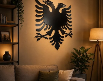 Metalen bord Albanese adelaar / metalen teken adelaar / Albanees metalen bord / Albanees cadeau / metalen wanddecoratie adelaar / metalen muurkunst adelaar