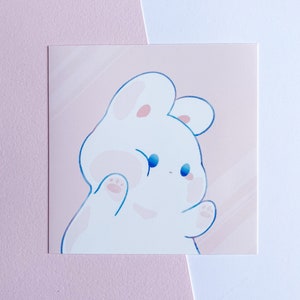 Coniglietto Squishy / Stampa artistica quadrata / Stampa artistica carina / Stampa artistica kawaii / Stampa artistica da parete / Stampa artistica / Decorazione kawaii