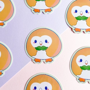 Round Baby Rowlet Sticker | Cute Anime Stickers | Kawaii Stickers | Die Cut Stickers | Laptop Stickers | Waterbottle | Decal