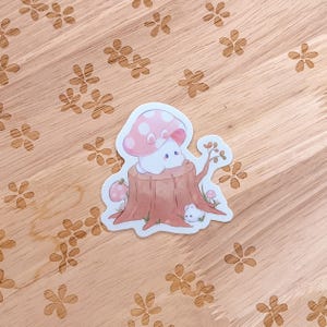 Mushroom Baby Bunny Sticker | Fairytale | Cute Anime Stickers | Kawaii Stickers | Die Cut Stickers | Laptop Stickers | Waterbottle | Decal