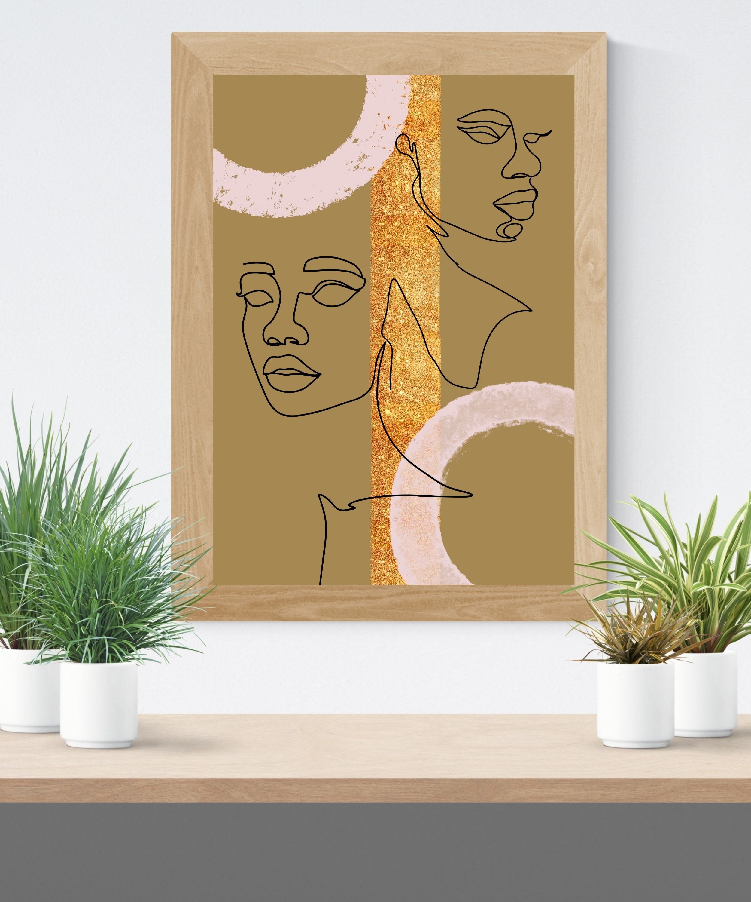 Women Wall Art Line Art Abstract Woman Face Printable Wall Etsy