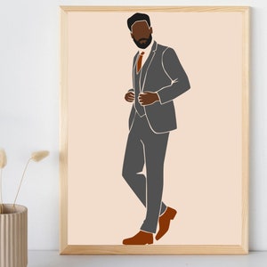 Successful Man Art, CEO, Black Man Art, Black Man Print, Boss Fashion, Black Boy Art,  Boho Print, Printable Wall Art, INSTANT DOWNLOAD