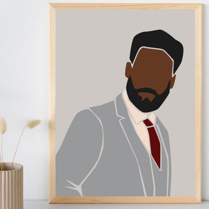 Successful Man Art, CEO, Black Man Art, Black Man Print, Boss Fashion, Black Boy Art, Earth Tone Art, Printable Wall Art, INSTANT DOWNLOAD