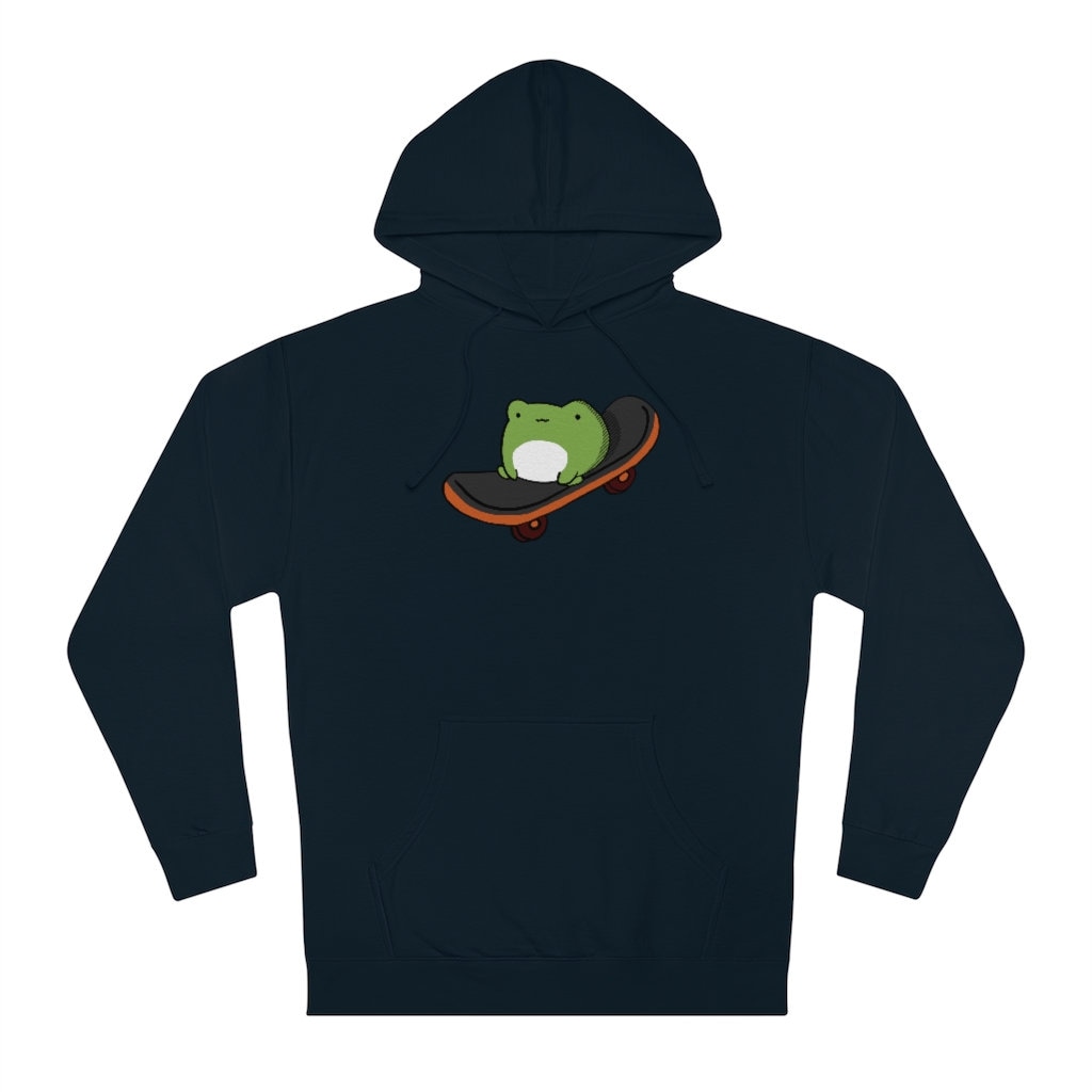 Cute Frog on Skateboard Hoodie Etsy Ireland
