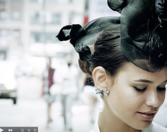 Zwarte Fascinator
