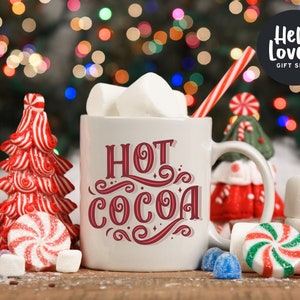 Hot Chocolate Mug, Hot Cocoa Mug, Kids Hot Chocolate Mug, Merry Christmas Mug, Christmas Gift, Christmas Eve Mug, Christmas Mug